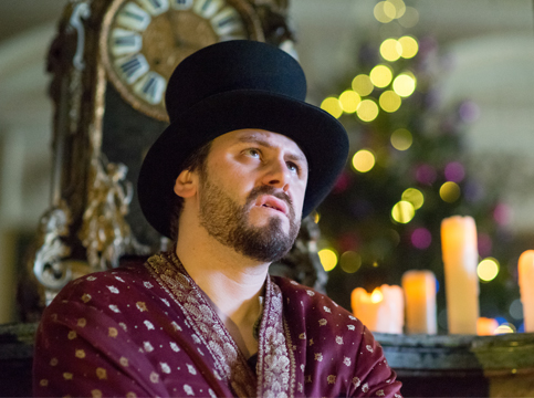 Ben as Scrooge in A Christmas Carol at Sudbury Hall
